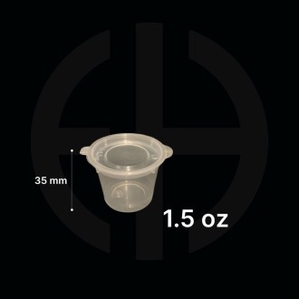 Pocillo con tapa bisagra 1.5oz 1000 unids.
