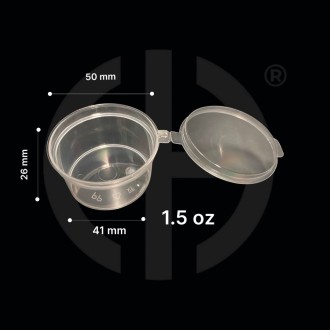 Pocillo con tapa bisagra  1.5 oz 1000 unids