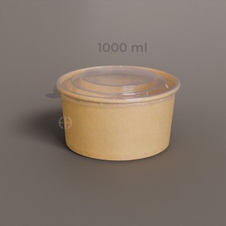 Bowl kraft 1000ml con tapa 300 unids