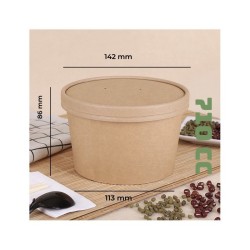 bowl kraft 710cc con tapa 25 unids.