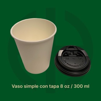 vaso kraft 8 oz con tapa 1000 unids.
