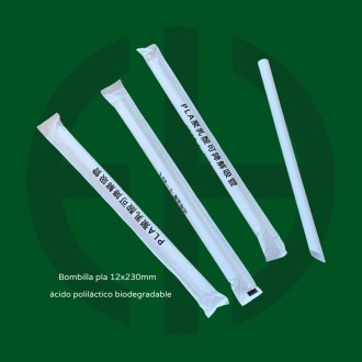 bombilla pla biodegradable 12x230mm 1000 unidades